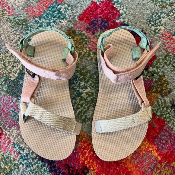 Teva Kids Sandals in Pink and Green - Picture 1 of 1